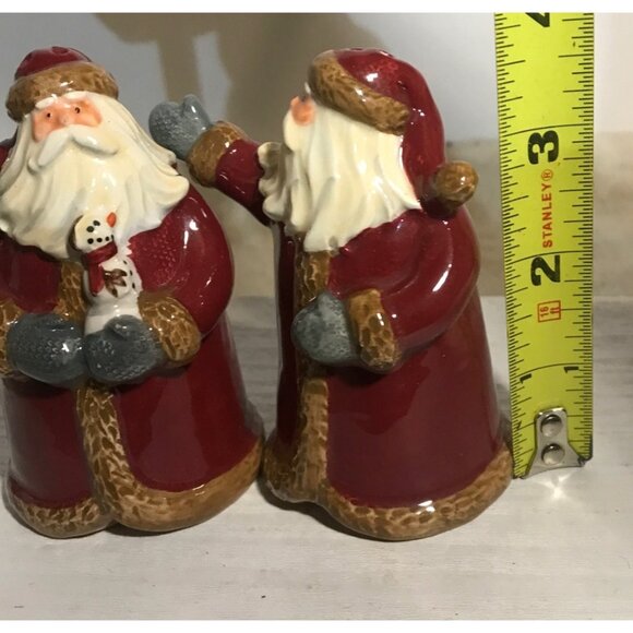 Vintage Santa Claus Salt & Pepper Shaker Set Ceramic Holiday Table Decor - Picture 8 of 9